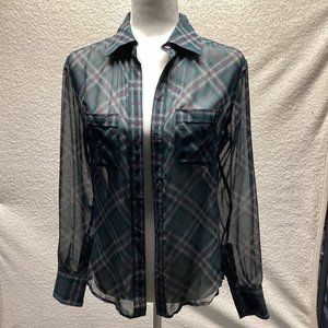 Banana Republic size S dark green printed blouse